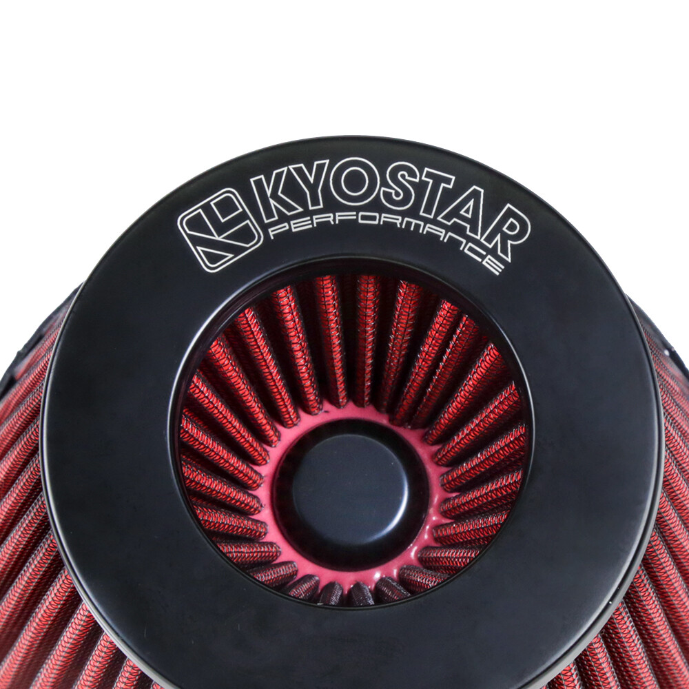 6" Red Truck Long Performance High Flow Inlet Cold Air Intake Cone Dry Filter