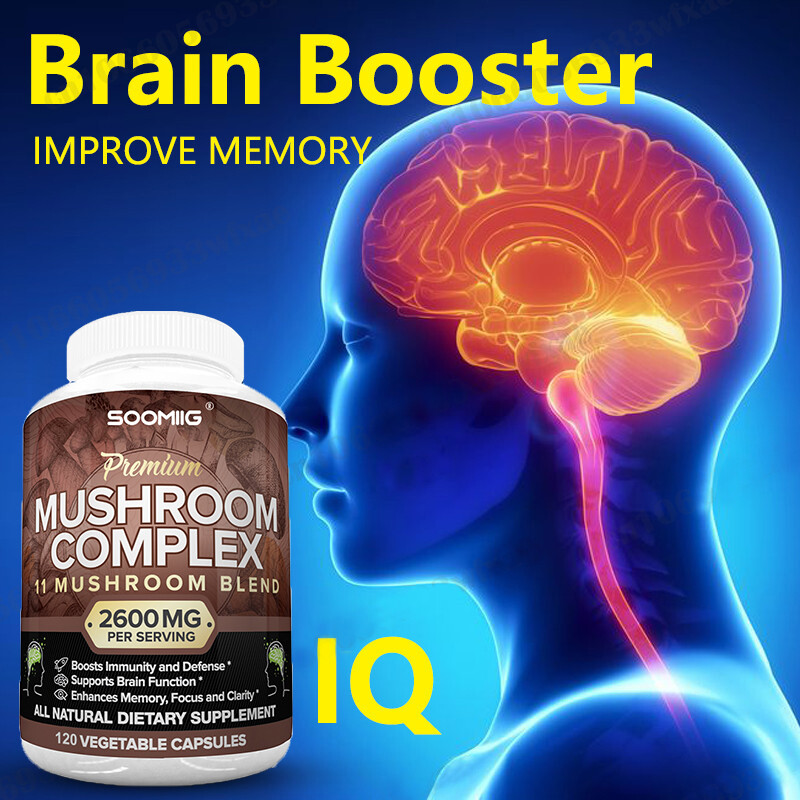 Mushroom Complex 120 Capsules Brain Support Increase Memory Immune Focus Health