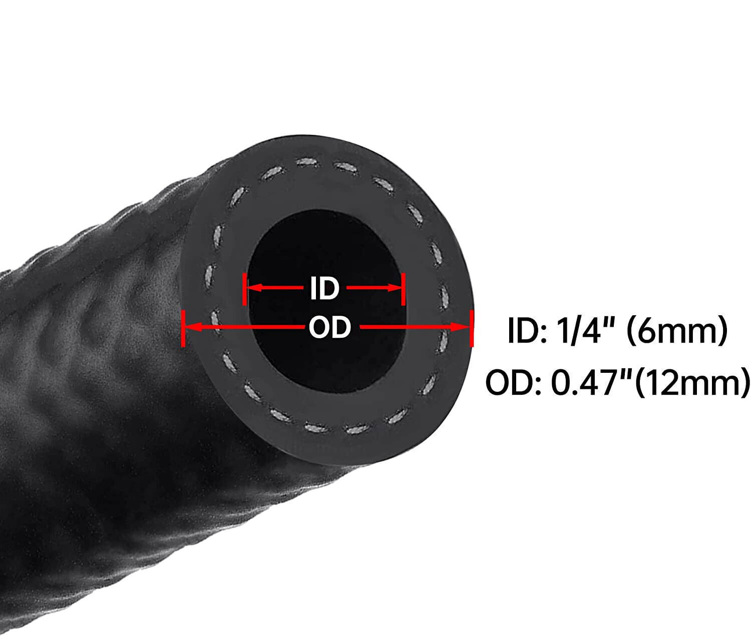 Fuel Line Hose Gas Lines Rubber NBR Push on Hose 5/32" 1/4" 5/16" 3/8" 1/2" 5/8"