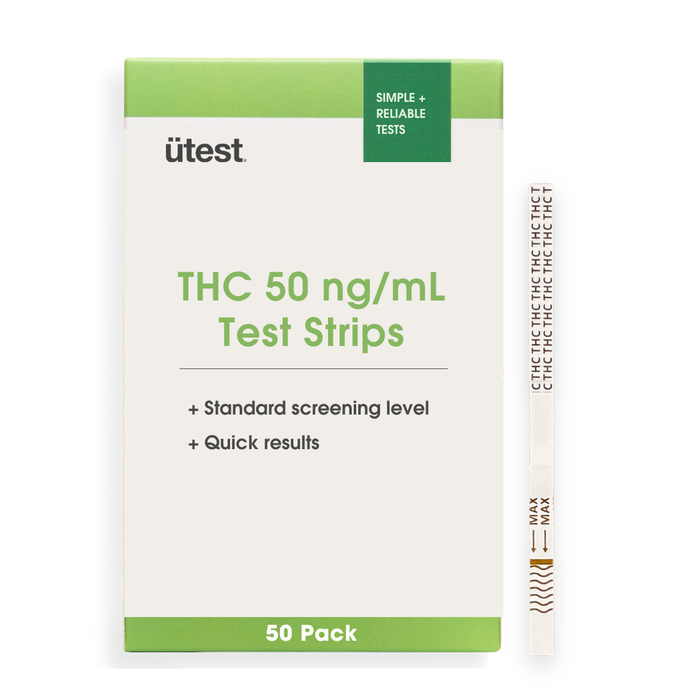 THC 50 ng/mL (25 Pack) Home Drug Testing Strips - Standard Marijuana Detection