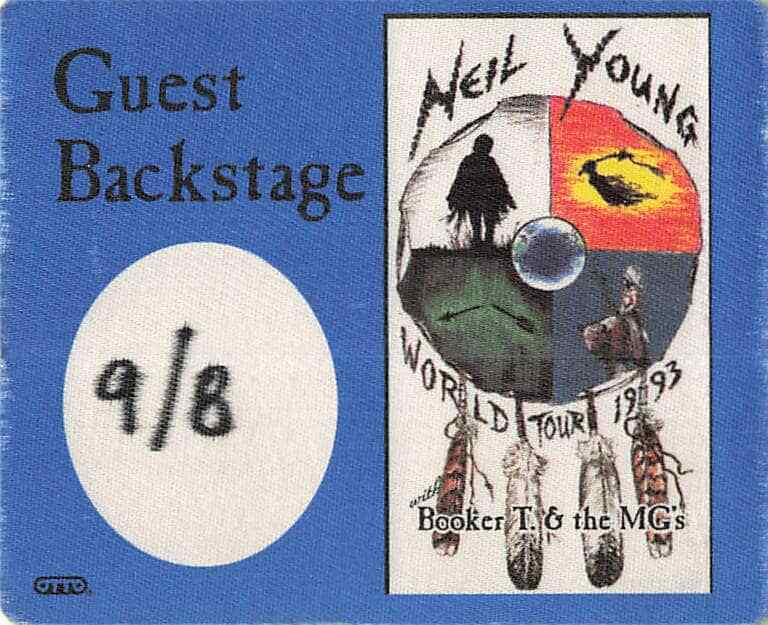 Neil Young Backstage Pass 1993 Blue Guest Cloth Variant