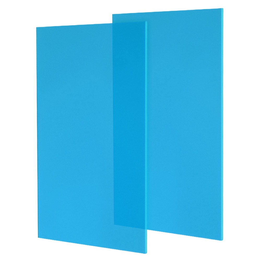 2 Pcs Transparent Acrylic Sheets 1/8" Thick Plastic Sheets 8x12 Inch, Blue