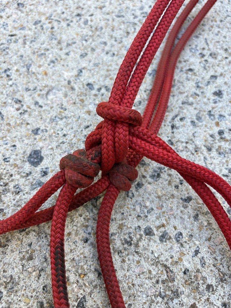 USED/DIRTY Red/Black Horse Rope Halter