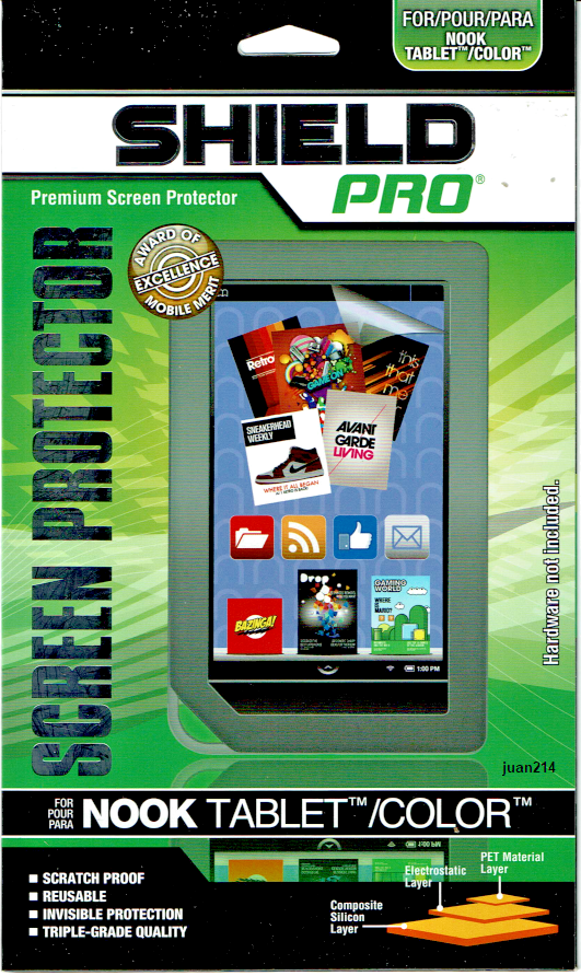 Shield Pro Clear Screen Protector for Nook Tablet / Color US SELLER
