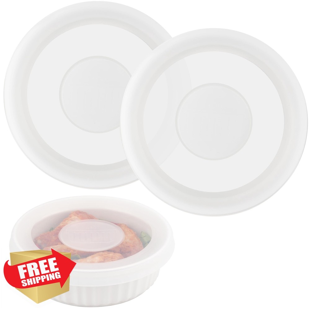 Purekra Silicone Lids for CorningWare 24oz Round Dish 2 Pack