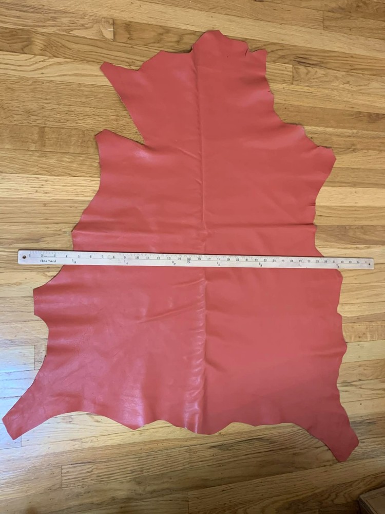 RUST ORANGE Supple Lambskin Leather Whole Hide 7 Square Feet
