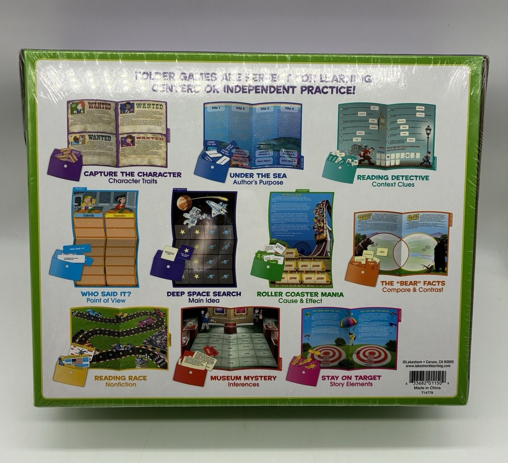 Lakeshore Reading Comprehension Elementary Folder Games Grades 2-3 NEW SEALED