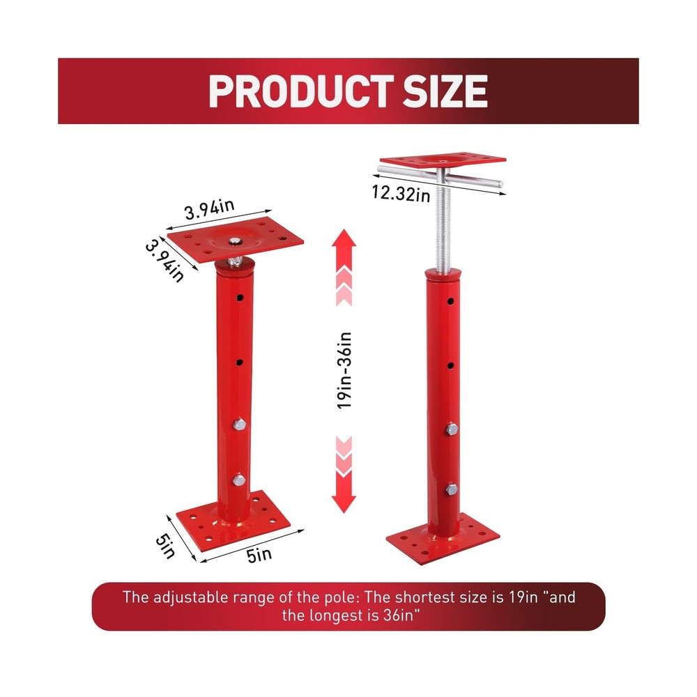 4 Pack House Jacks for Leveling 19''-36''Adjustable Support Jack,17636LBS Max...