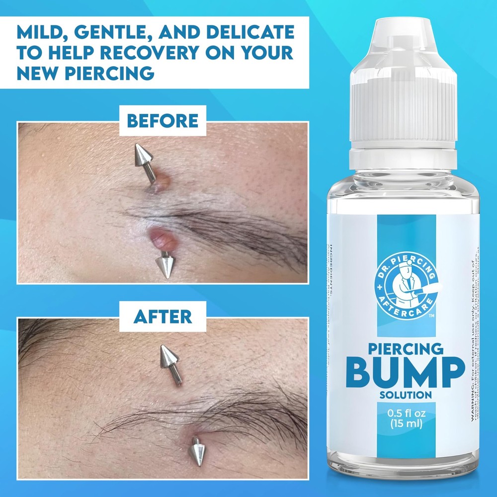 DR. PIERCING AFTERCARE Keloid Bump Solution Drops 15mL - Gentle 2 Pack, Clear