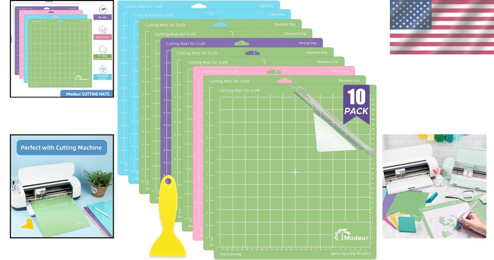 Complete Crafting Solution: 10 Pack 12"x12" Cutting Mats with Protective Film