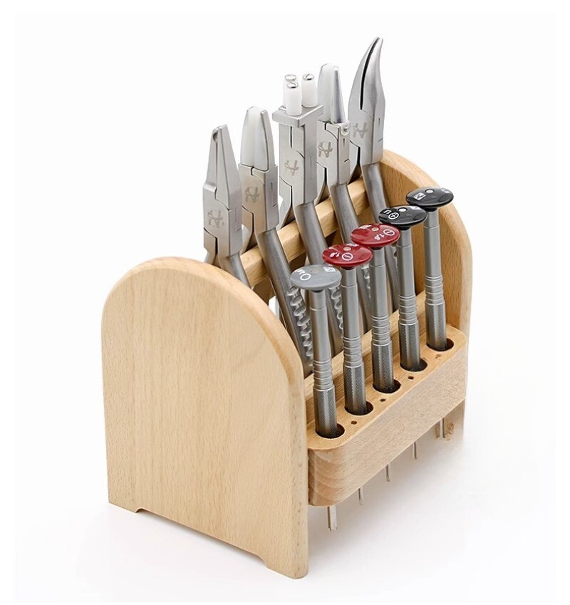Glasses tool pliers set nose support pliers+screwdriver+tool storage rack