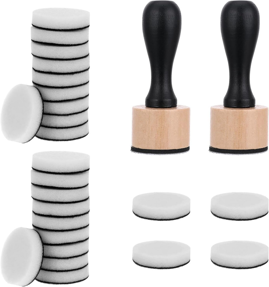 26 Pack Mini round Blending Tool with Foams Set Including 24PCS Refill Sponge,