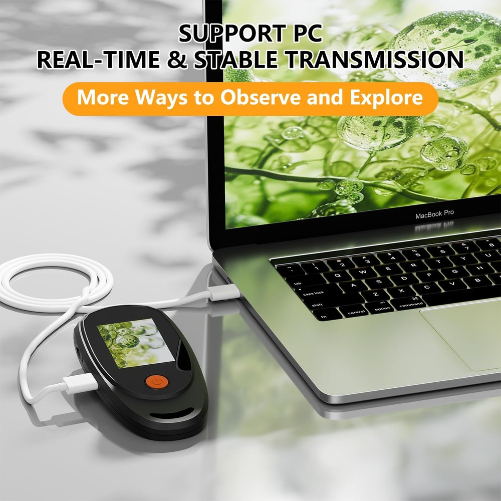 Handheld Digital Microscope with 2.0 Inch IPS Color Screen, Portable Magnifying