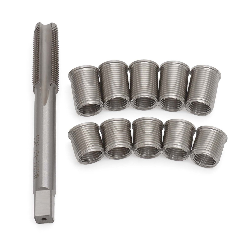 M10 x 1 Universal Spark Plug Thread Repair Tools Kit with Thread Inserts 10 Pack