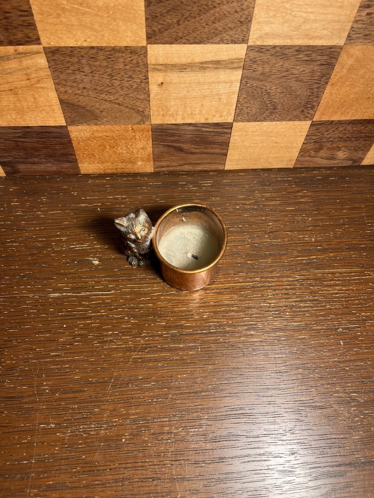 Cat Copper TonedCandle Holder