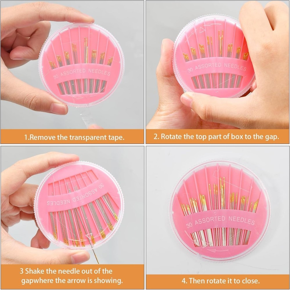 Effortless Crafting with 30 Assorted Sewing Needles - Durable & Rust-Free Design