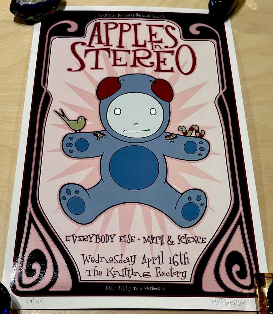 Tara McPherson Apples in Stereo Poster 2003 signed and numbered original #57/100