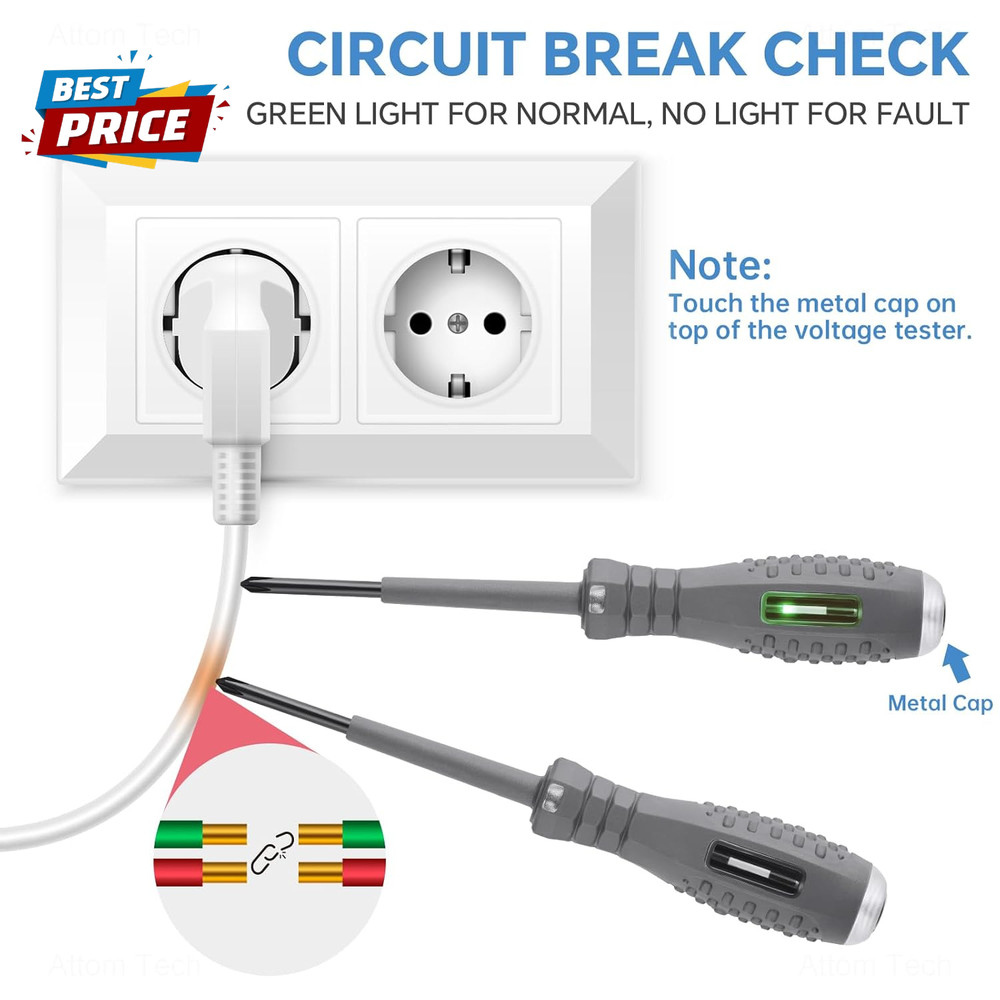 2PCS Voltage Tester Screwdriver Set - Multifunctional, Magnetic Tips for Enhance