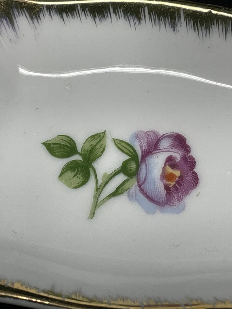 Little Hand Painted Rose Pattern Tidbit Trays