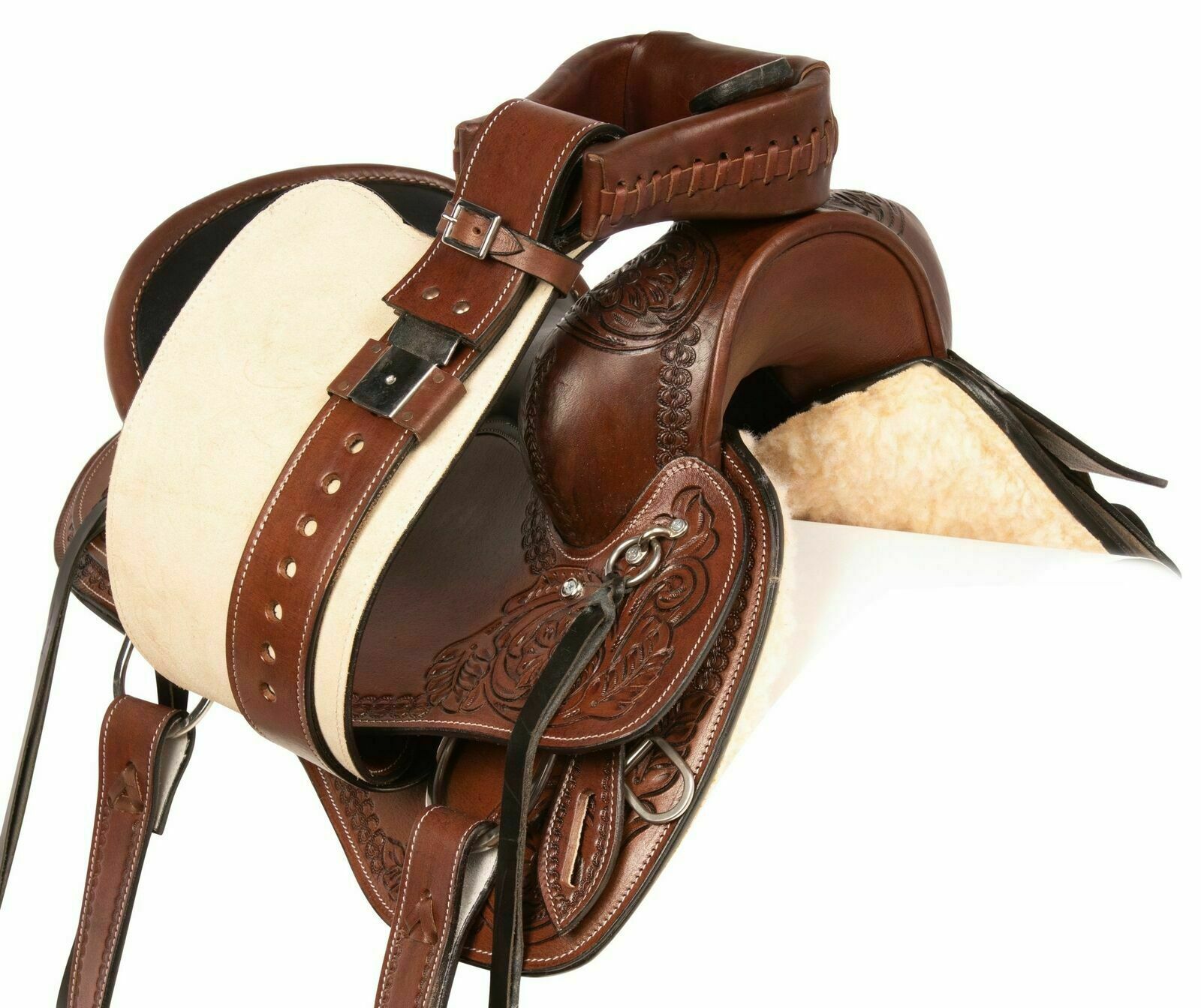 New Horse Saddle Western Trail Gaited Endurance Leather Tack .