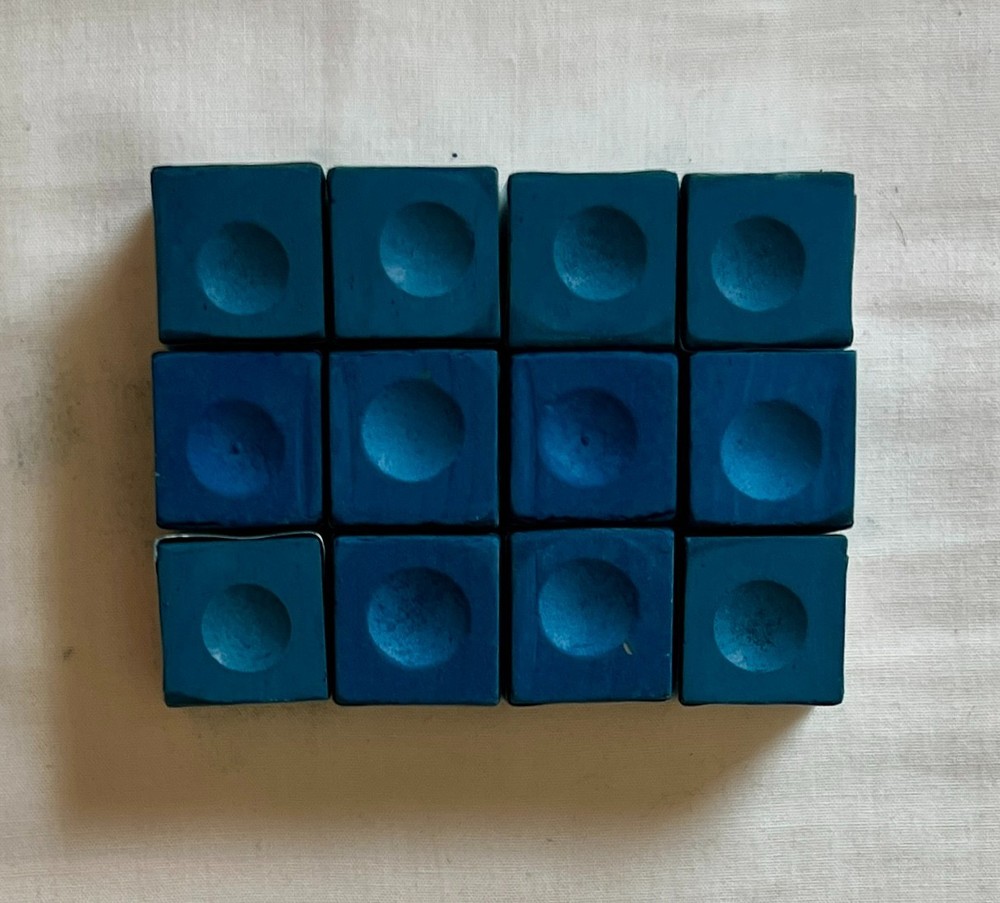 Silver Cup Billiard Chalk - Dozen Bulk Blue (12 Cubes)