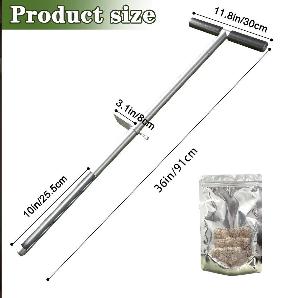 36" Soil Sampler Probe,Stainless Steel Soil Sampler Tool,Soil Core Sample Bag...