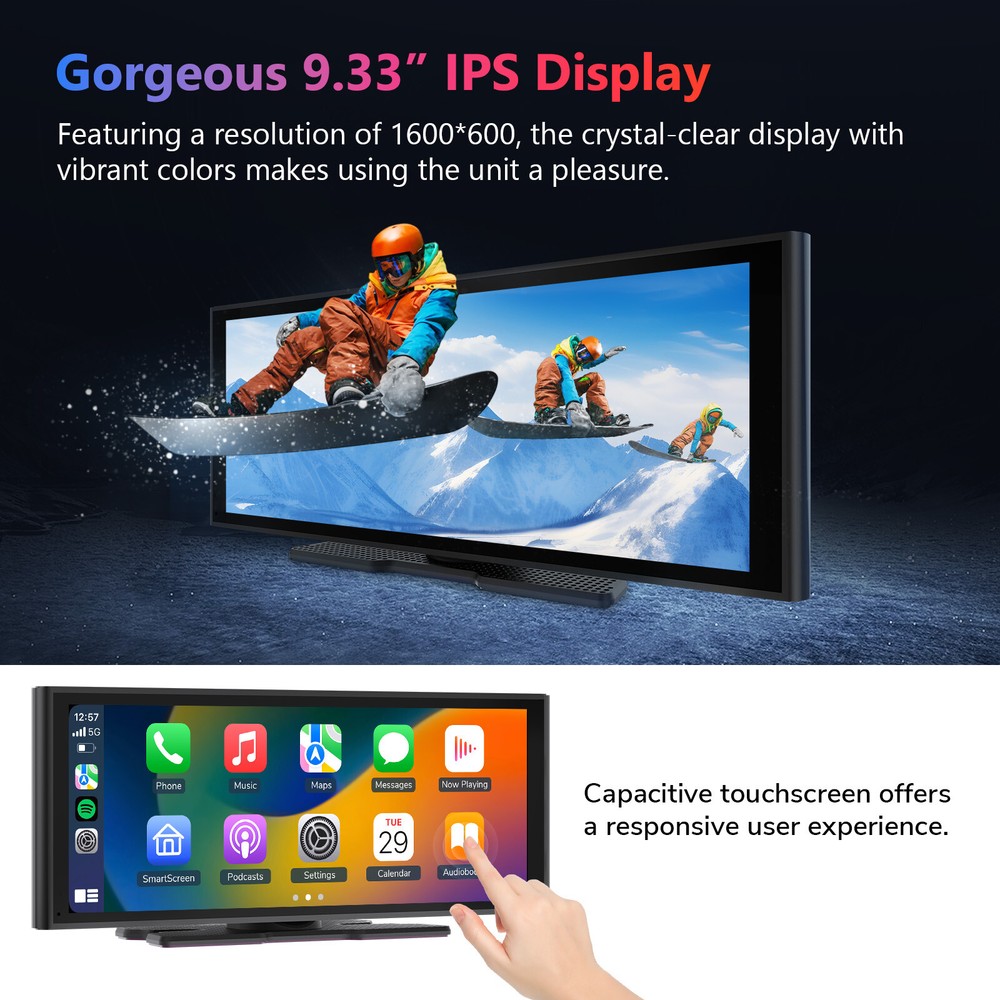 Eonon Portable Car Stereo Wireless Apple Carplay Android Auto 9 Inch Screen DVR