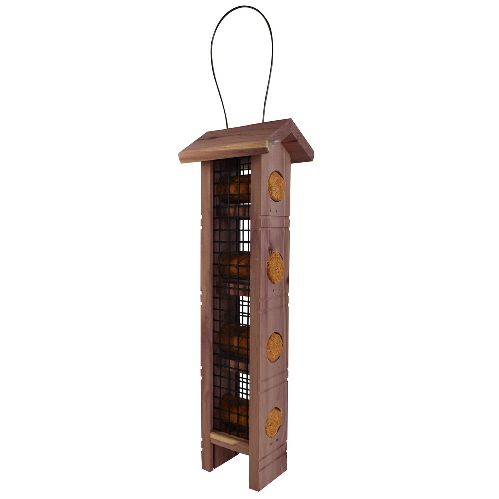 Red Wild Bird Suet Feeder, 4 Plug Capacity