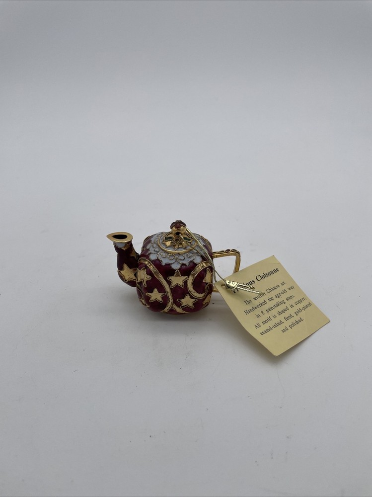 Miniature Cloisonné Tea Pot Ornament