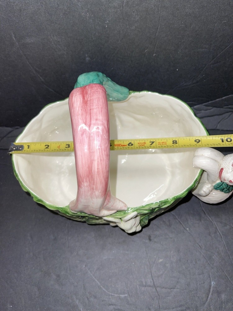 Bunny Lane Lettuce Basket Carrot HandlE W/Removable Bunny" Easter Strata Group