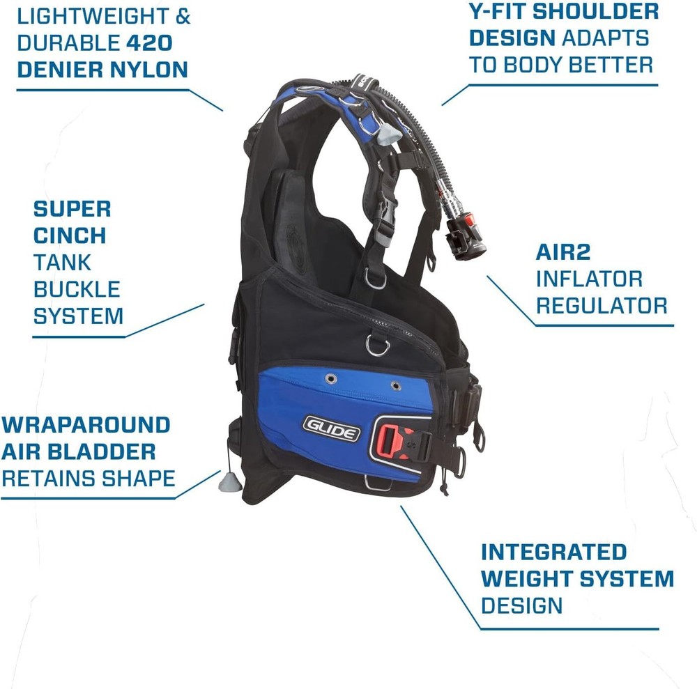 ScubaPro Glide AIR2 BCD, Blue, XS