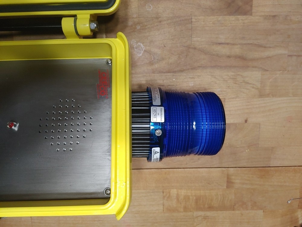 Ceeco Emergency Push Button Phone W Blue Top Light. Weather Proof.