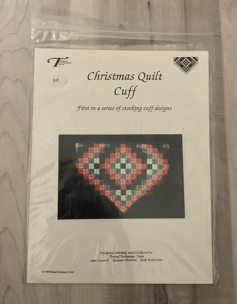 "Christmas Quilt Cuff" counted needlepoint pattern Thread Technique Team