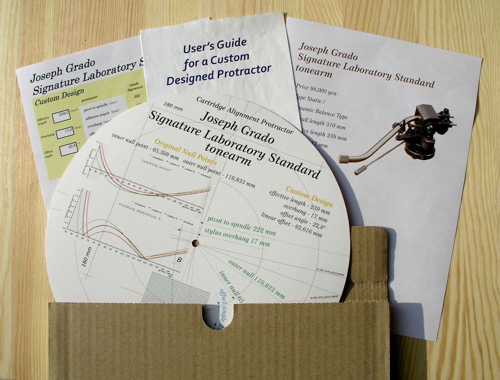 Joseph Grado Signature Laboratory Standard Tonearm Alignment Protractor