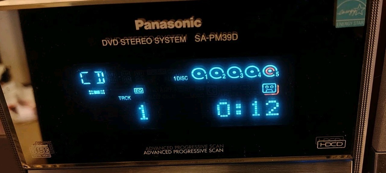 Panasonic SA-PM39D 5 Disc Changer Hybrid CD DVD Cassette Stereo Tape Player.