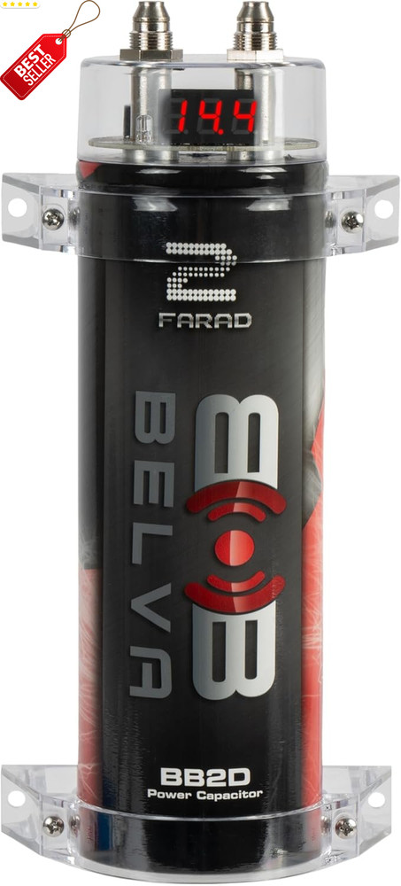 BB2D 2.0 Farad Car Capacitor Digital Red Display High Power 2000W US