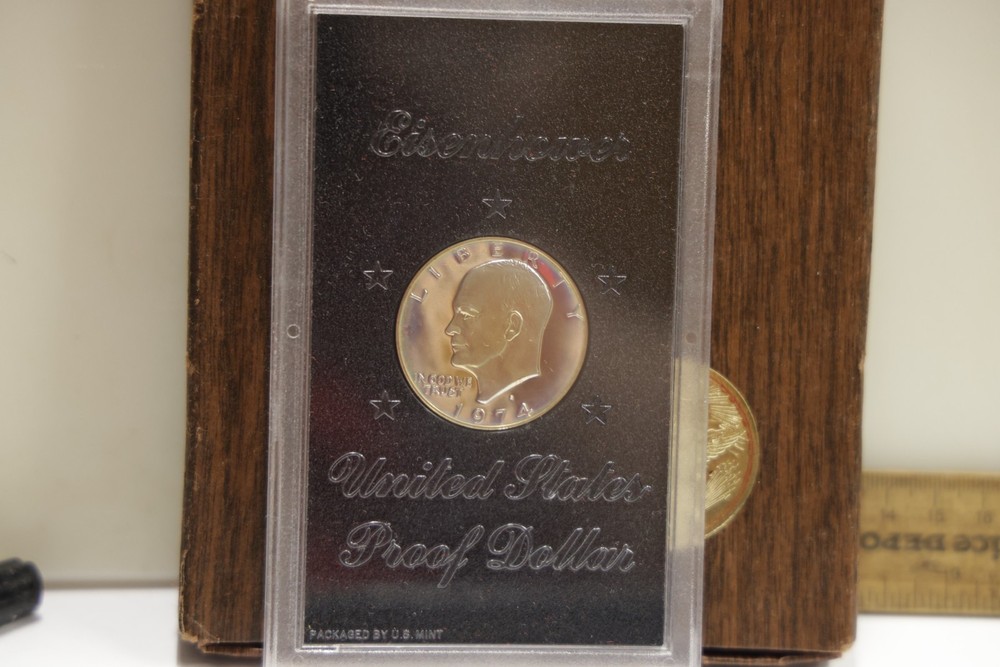 1974-S Silver Eisenhower Dollar Proof in Govt. Brown Box...
