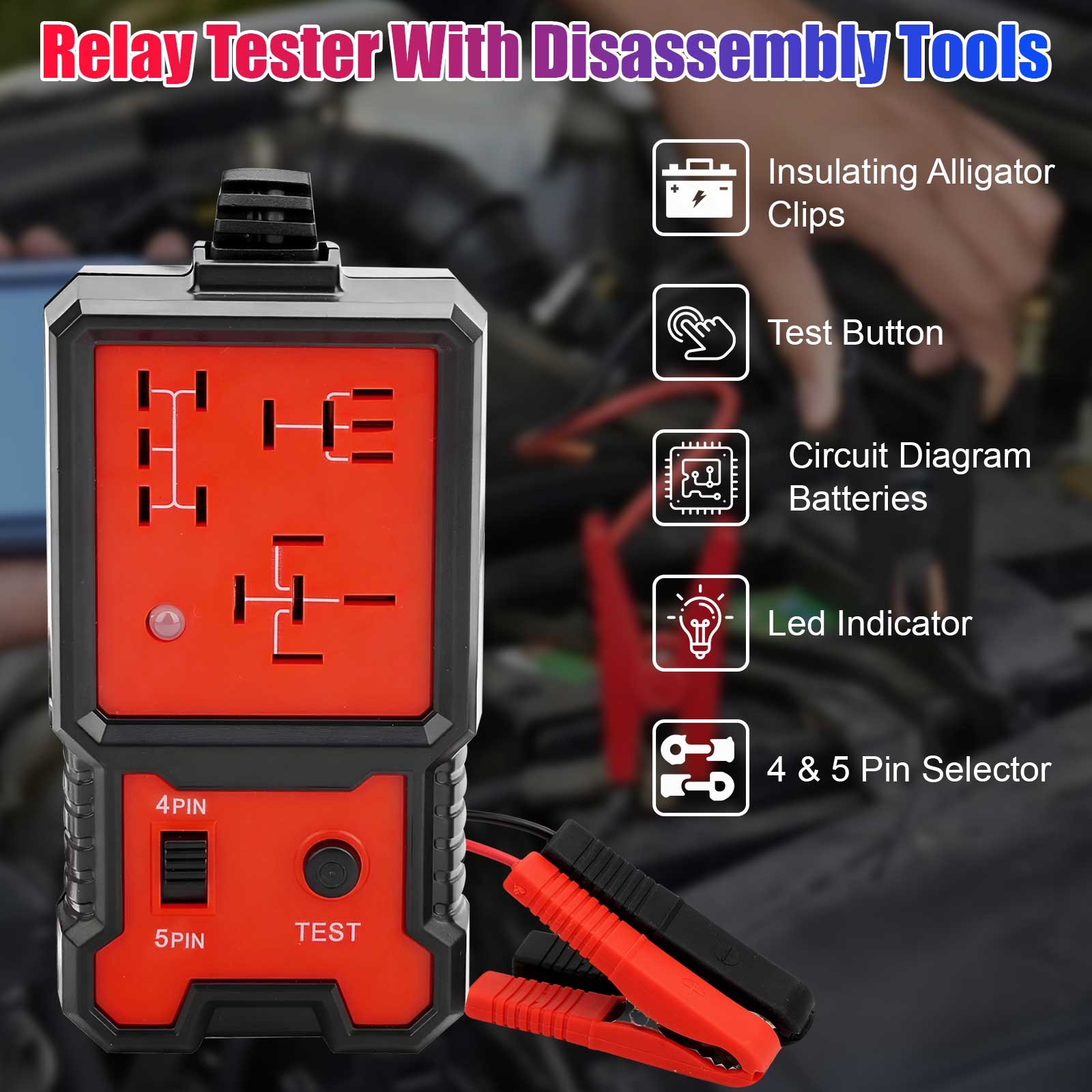 12V 24V Car Relay Tester Voltage Tester with Removal Tool