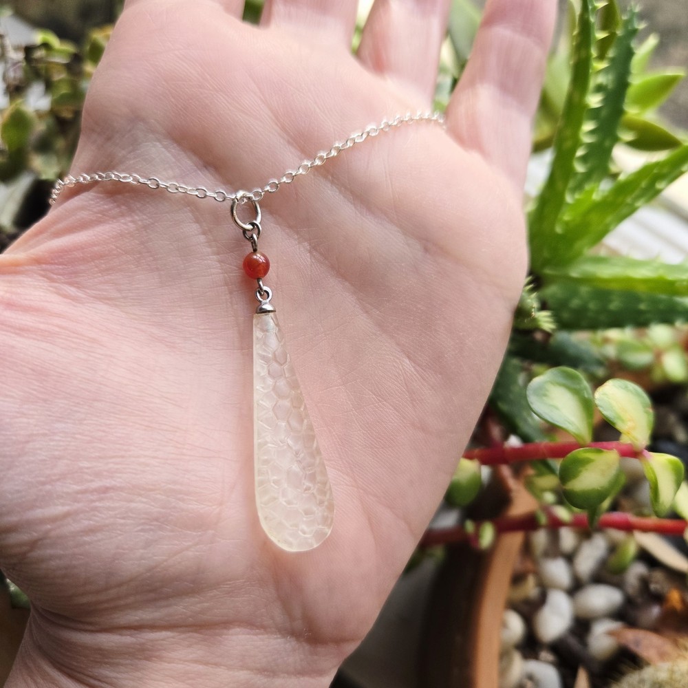 Vintage Transluscent Teardrop Necklace