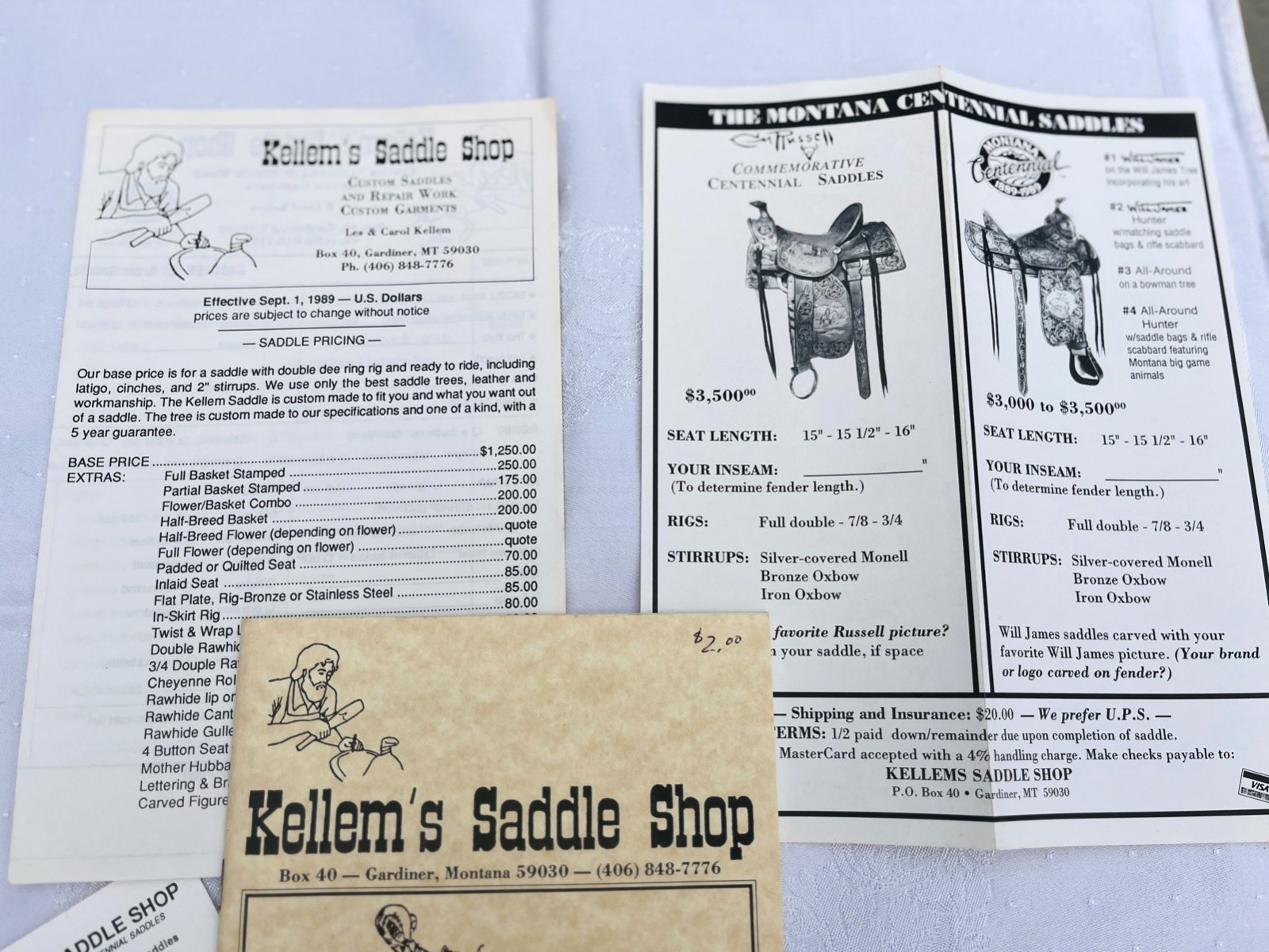 RARE VTG 1989 KELLEM'S SADDLE SHOP Montana Centennial Catalog/Price List