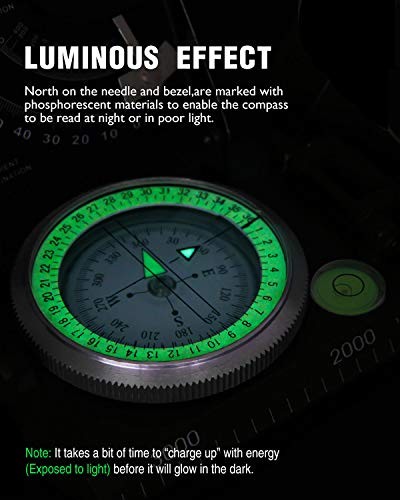 Multifunctional Military Sighting Navigation Compass with Inclinometer-Green