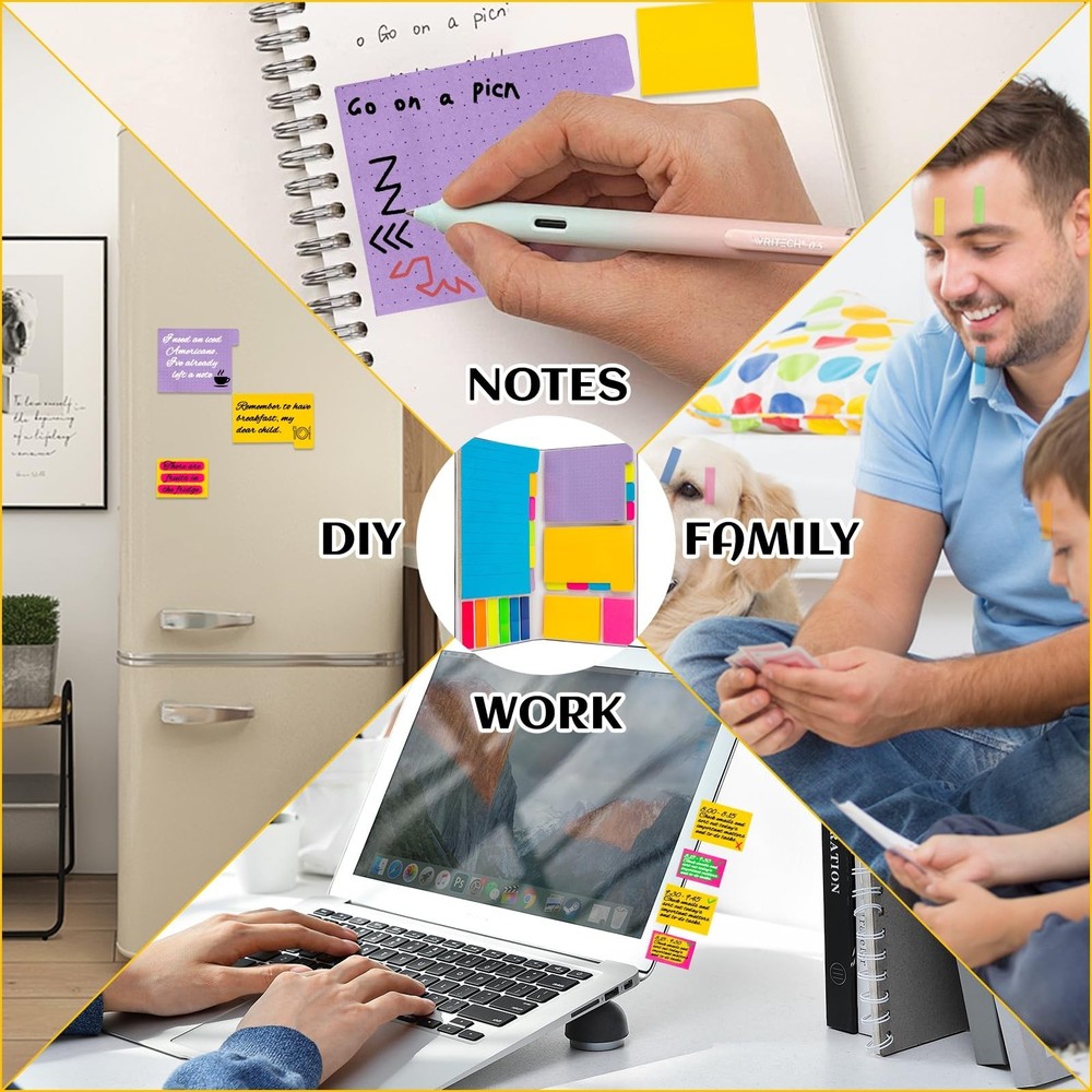 402 Sheets Sticky Notes Set,Multicolor Self-Stick Index Divider Memo,Adhesive...
