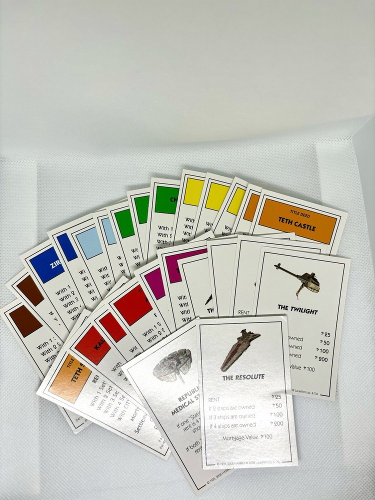 Monopoly StarWars The Clone Wars Property Cards