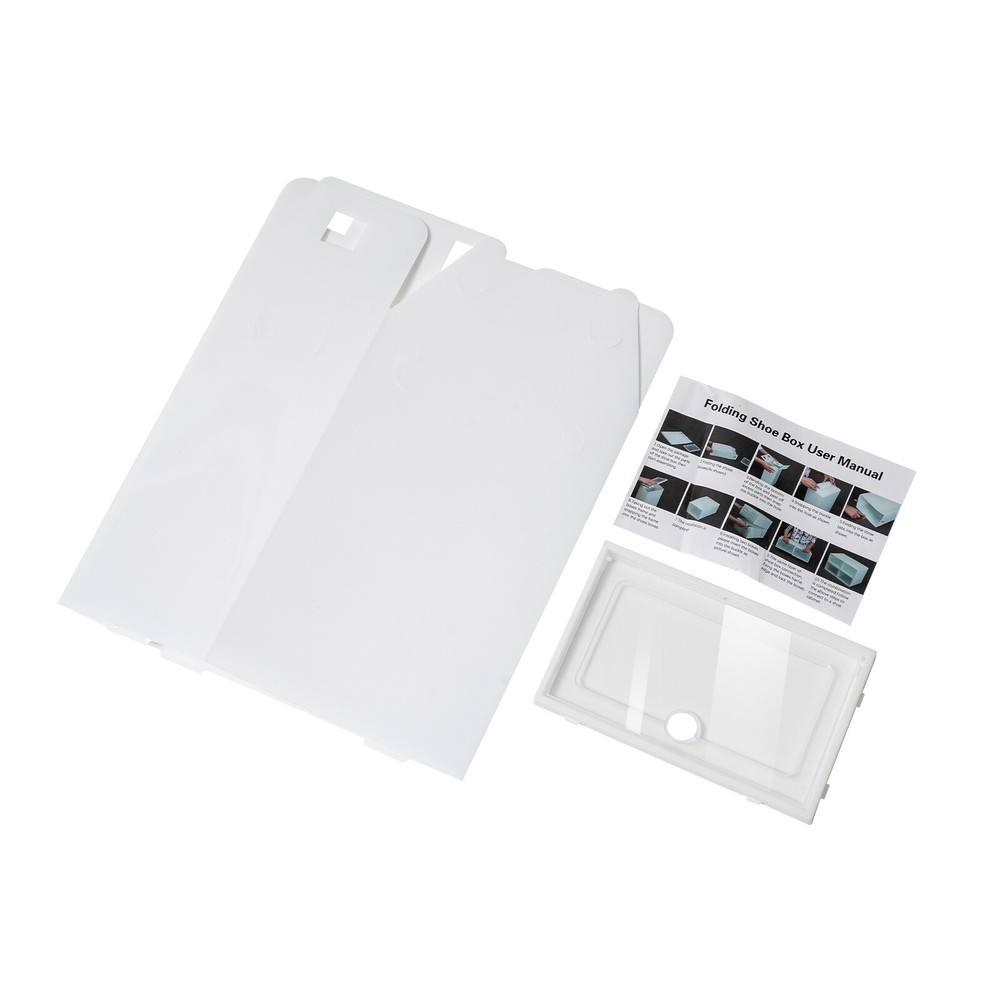 24PCs Foldable Sneaker Shoe Storage Boxes Plastic Stackable cabinet Organizer