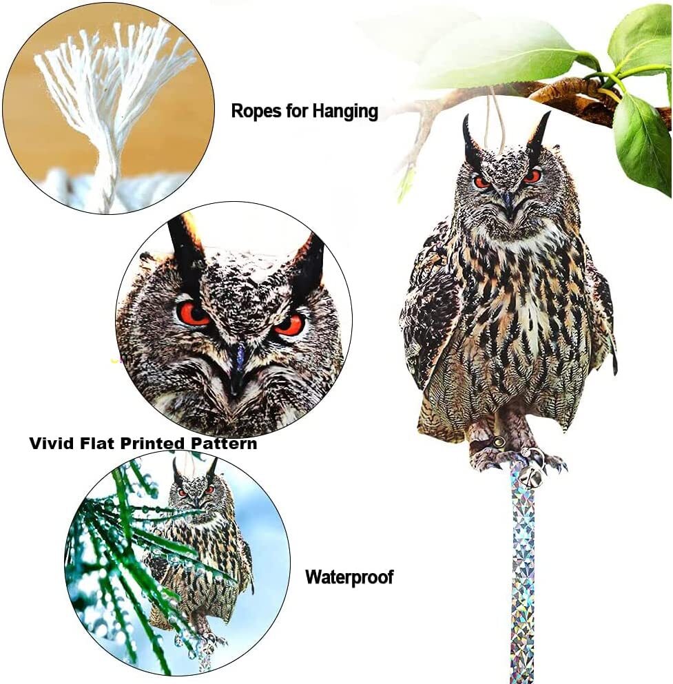 4Pcs Bird Scare Reflective Hanging Decoration, Effective Bird Control Device