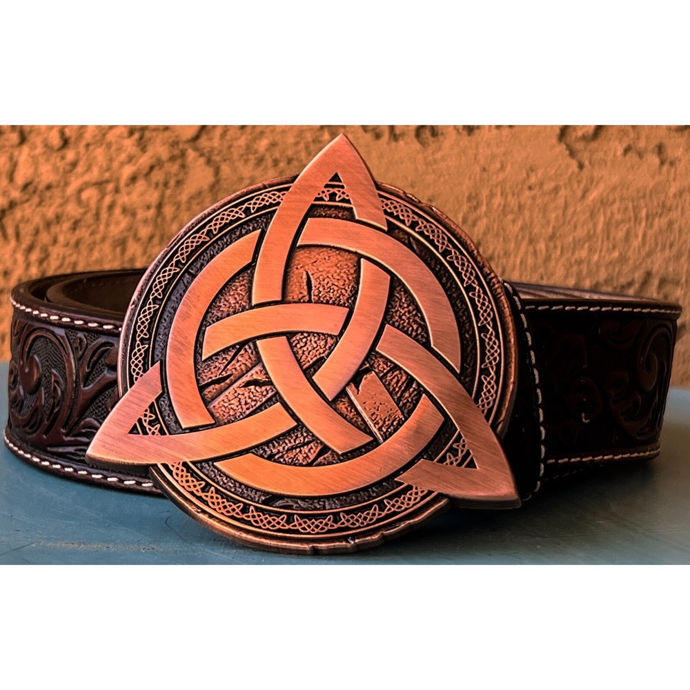 Celtic Trinity Belt Buckle antique copper