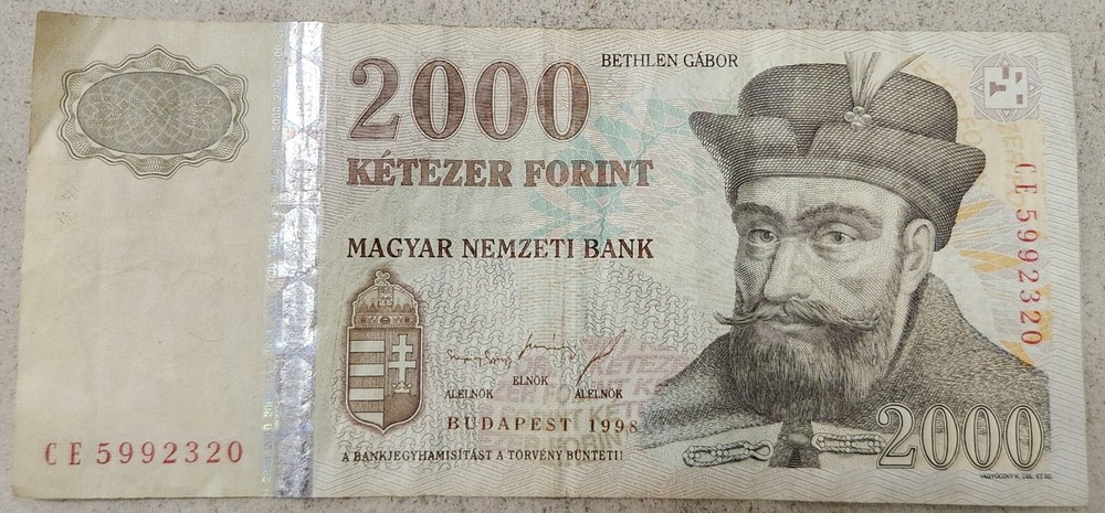 HUNGARY 🇭🇺 2000 FORINT BANKNOTE 1998