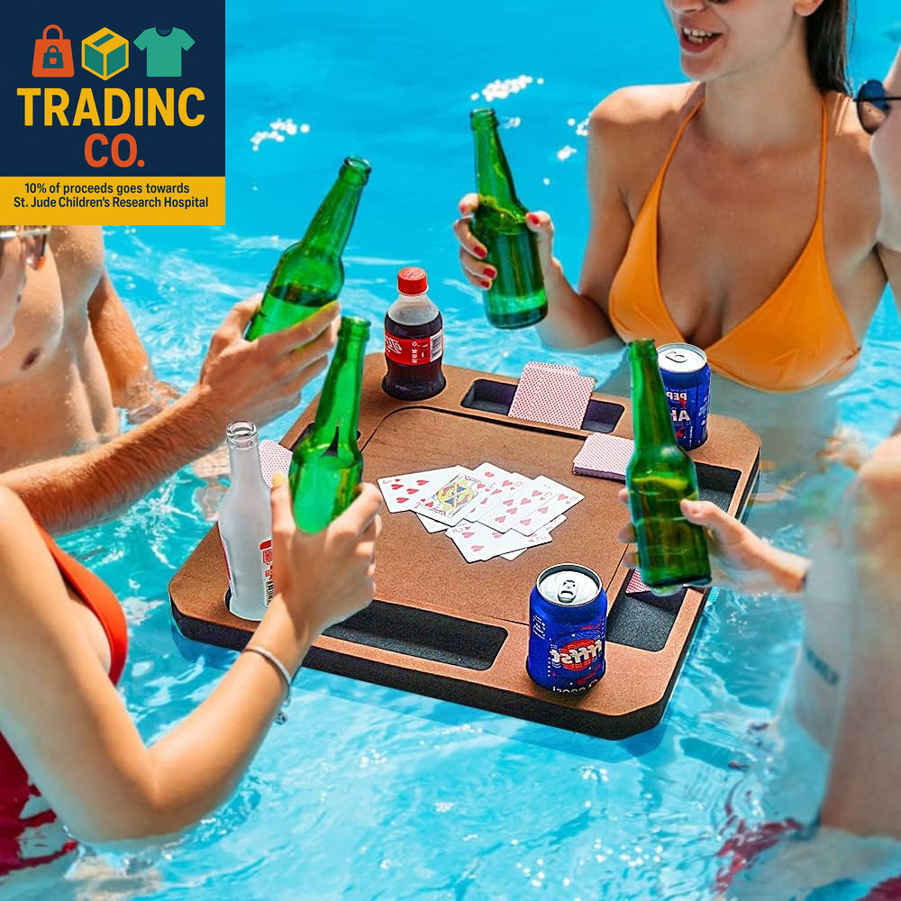 Floating Games Pool Table or Card Table Tray for Pool or Beach Party Float Loung