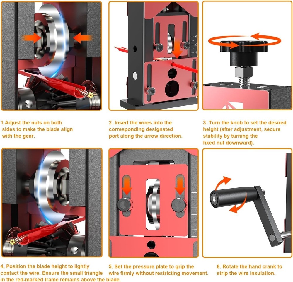 Manual Wire Stripper Machine, 0.06"-1.18" Wire Stripping Machine Copper Wire ...
