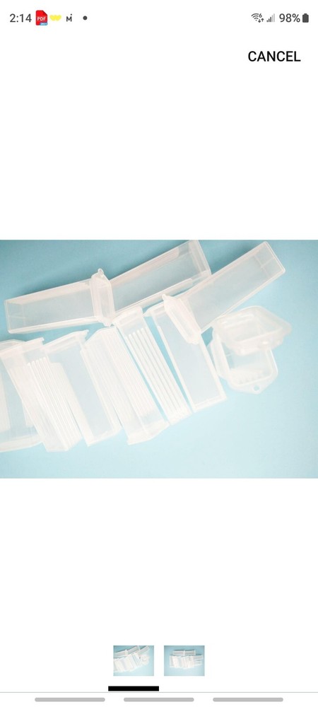25 Plastic Rectangle Microscope Glass Holder Slide Box for 5 Slides